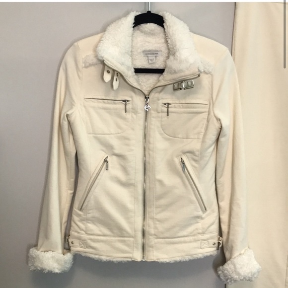 BOSTON PROPER Cream Moto Jacket and pants set sz XS - Picture 3 of 8